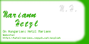 mariann hetzl business card